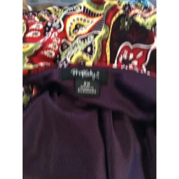 Plus Size 2X sleeveless V Neck maxi dress Y2K Rhapsody Paisley Print - Picture 5 of 5